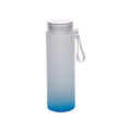Garrafa de Vidro 450ml Degradê Azul com Tampa e Alça para Sublimação