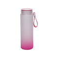 Garrafa de Vidro 450ml Degradê Rosa com Tampa e Alça para Sublimação