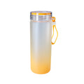 Garrafa de Vidro 600ml Degradê Laranja com Tampa de Alça para Sublimação