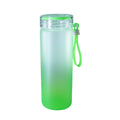 Garrafa de Vidro 600ml Degradê Verde com Tampa de Alça para Sublimação