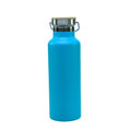 Garrafa Térmica de Inox 500ml Azul Claro com Tampa de Bambu para Sublimação