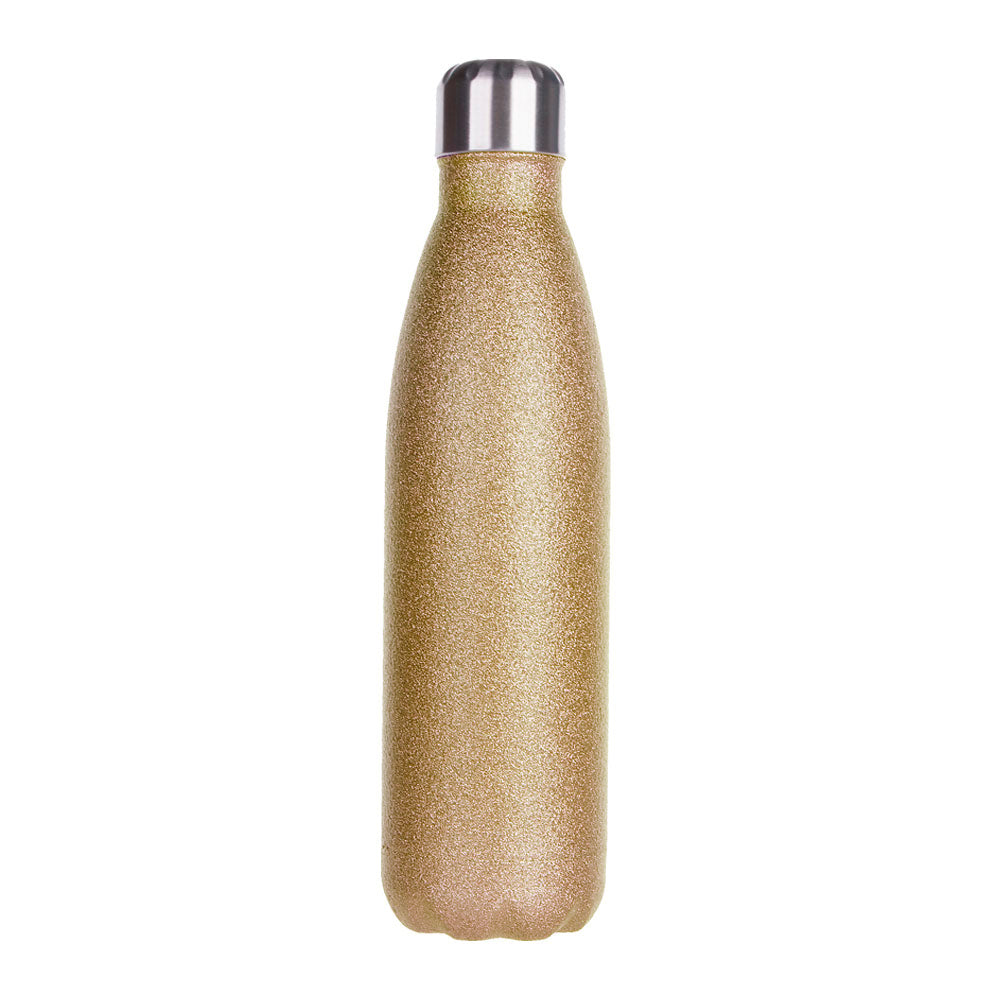 Garrafa Térmica de Inox 500ml Glitter Dourada para Sublimação