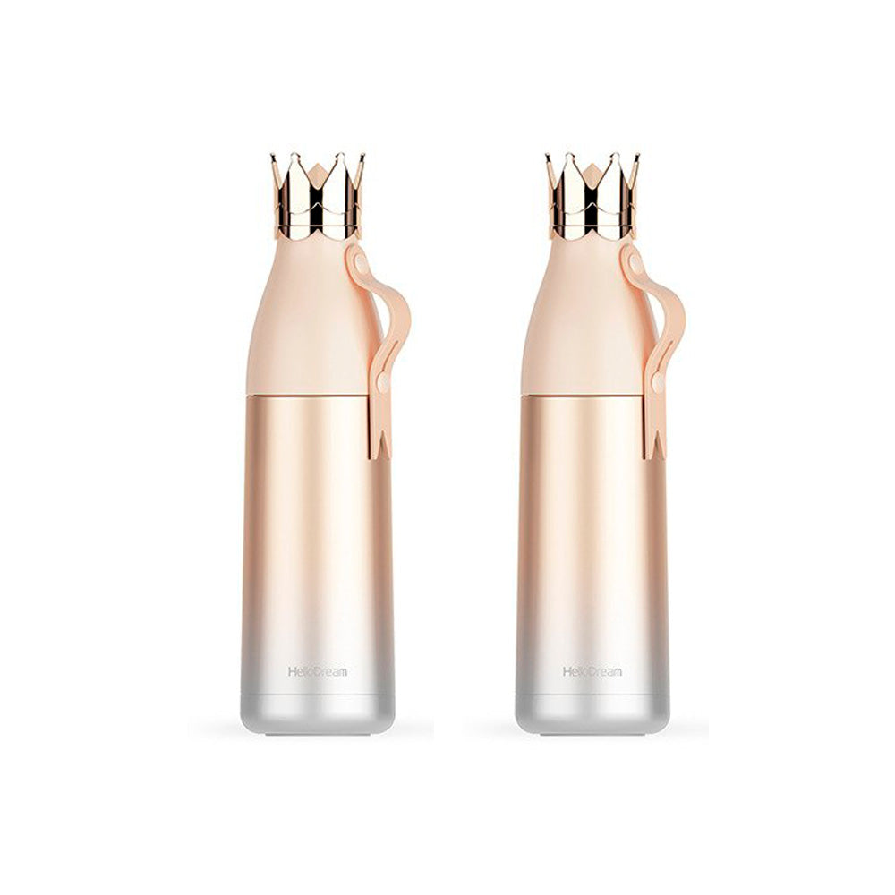 Garrafa Térmica Inox 350ml Dourada com Tampa Coroa para Sublimação