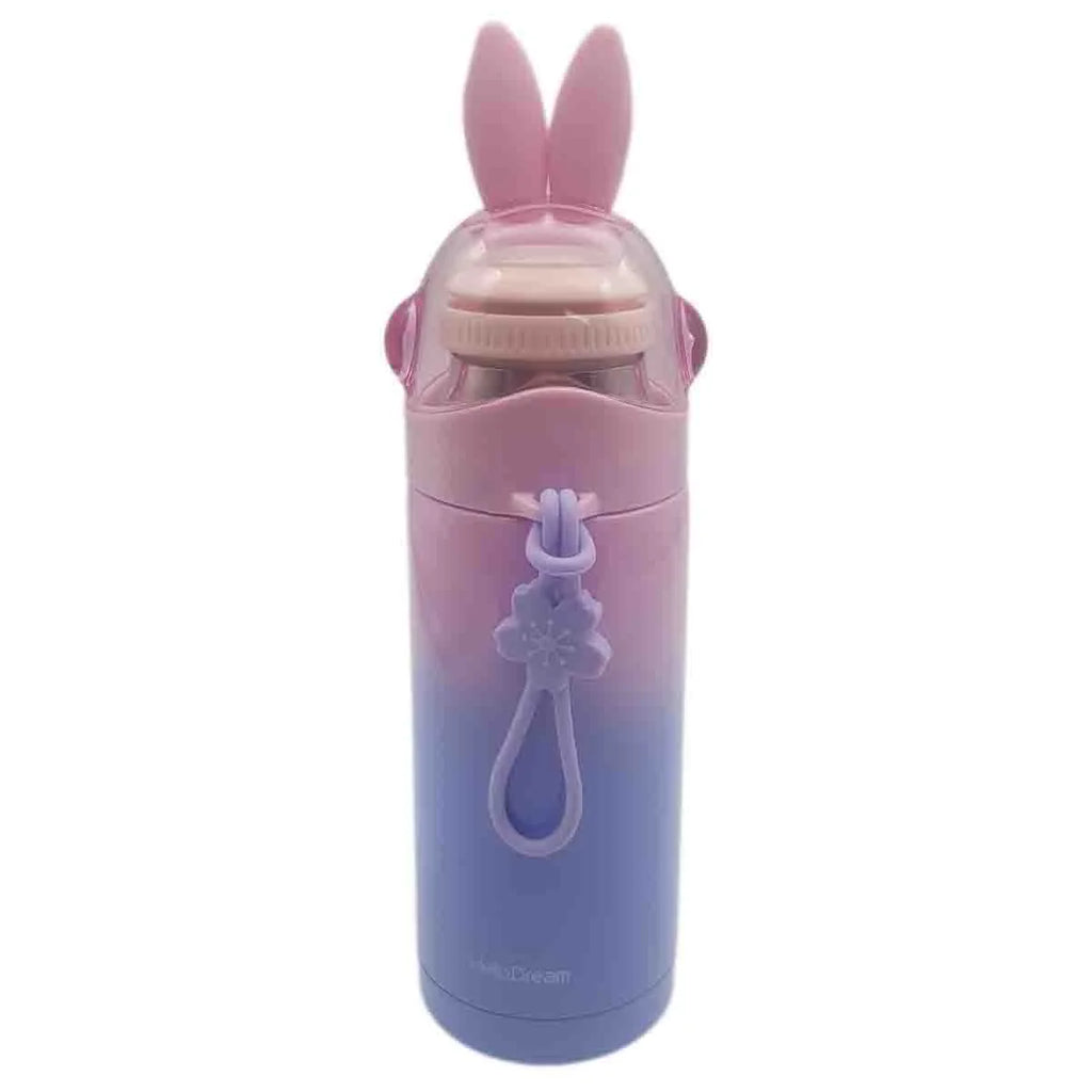 Garrafa Térmica Inox 350ml Roxo e Rosa com Estampa Coelhinho para Sublimação