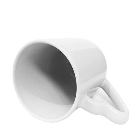 Caneca de Cerâmica Branca 325ml com Alça de Silicone para Sublimação