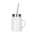 Jarra de Inox Branca 500ml com Tampa para Sublimação - LiVE