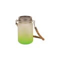 Jarra de Vidro 450ml Degradê Verde Clara com Corda Natural para Sublimação