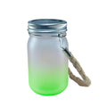 Jarra de Vidro 450ml Degradê Verde Claro com Corda para Sublimação