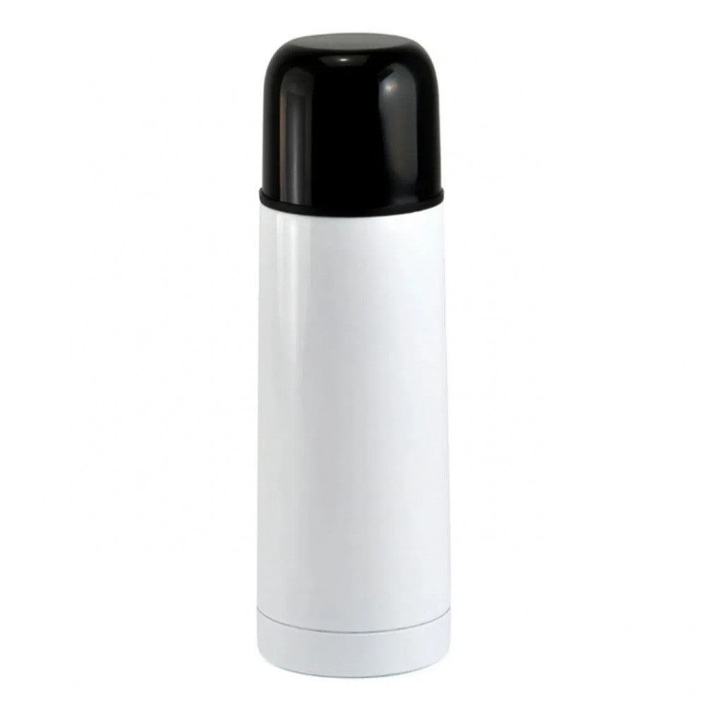 Stainless Steel Thermal Bottle 500ml White with Black Lid for Sublimation