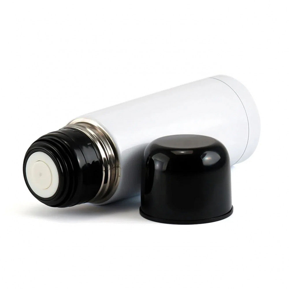Stainless Steel Thermal Bottle 500ml White with Black Lid for Sublimation
