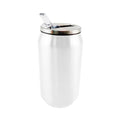 Latinha Inox Branca 300ml com Canudo Coca-Cola para Sublimação