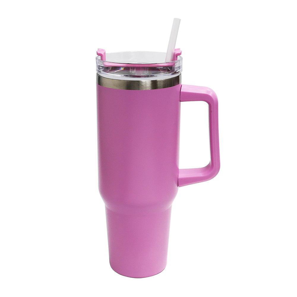 Copo Térmico Titan 1200ml Rosa Pink Fosco com Canudo para Sublimação