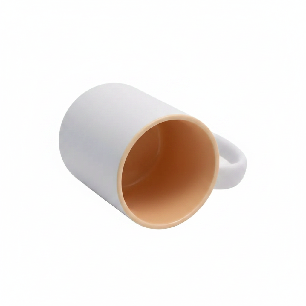 Caneca Cerâmica Matte Ocre 325ML para Personalização - Design Orgânico