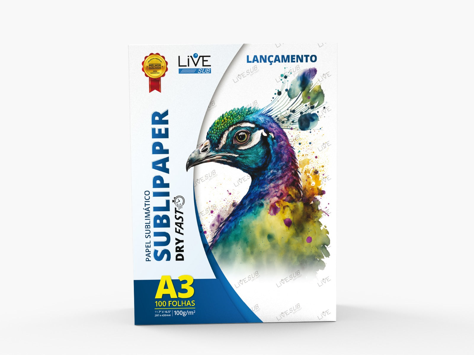 Papel Dry Fast A3 para Sublimação - Pacote com 100 Folhas de Alta Qualidade