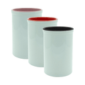 Kit 3 Porta Canetas de Cerâmica Branco e Cores Variadas para Escritório