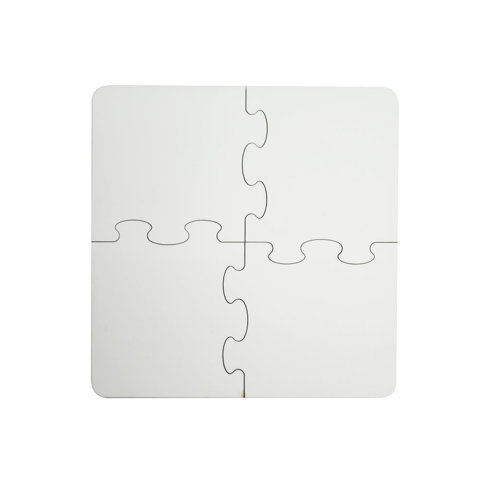 Quebra-Cabeça MDF 4 Peças 19x19cm para Sublimação Criativa e Personalizada