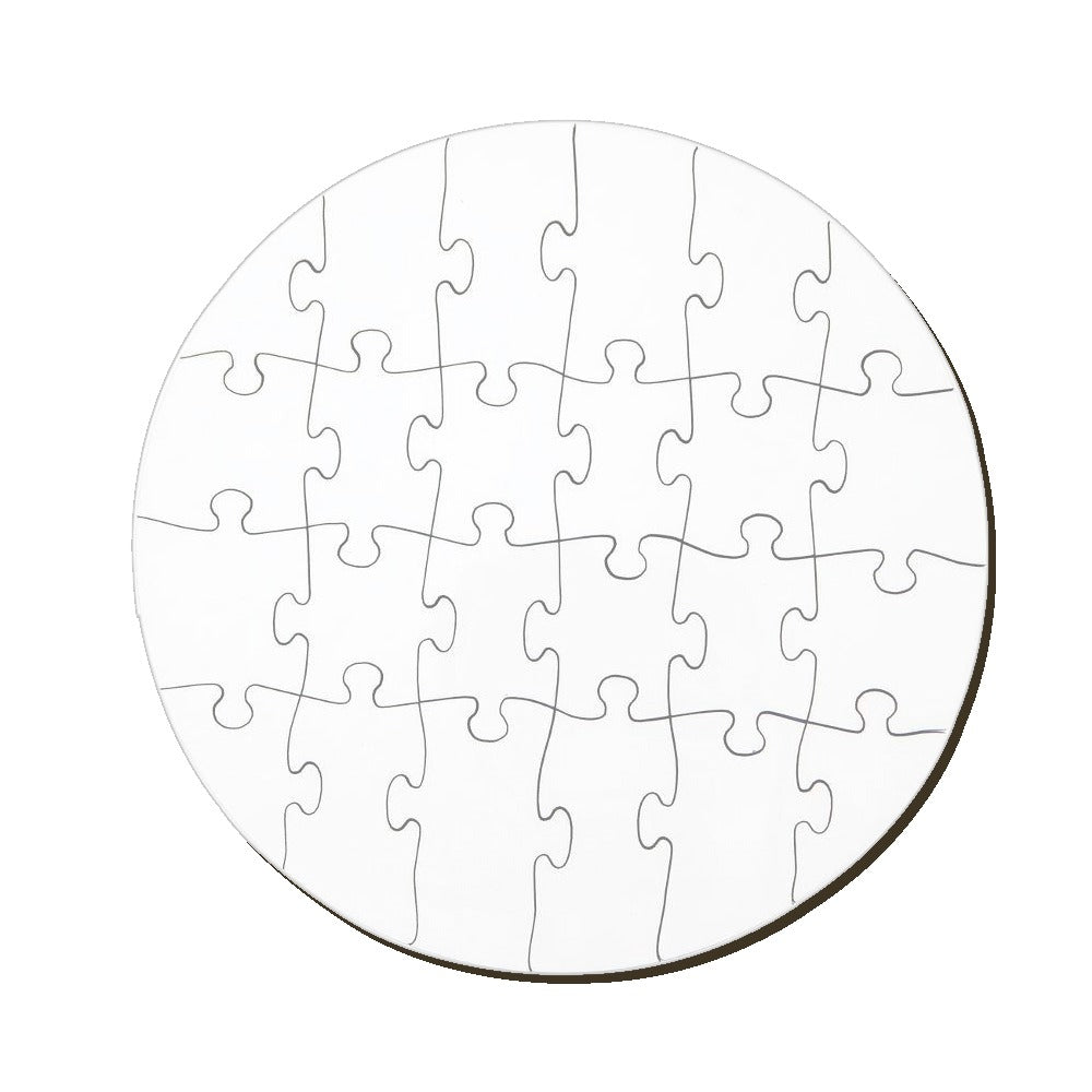 Quebra-Cabeça Redondo MDF 24 Peças 17cm para Sublimação e Personalização
