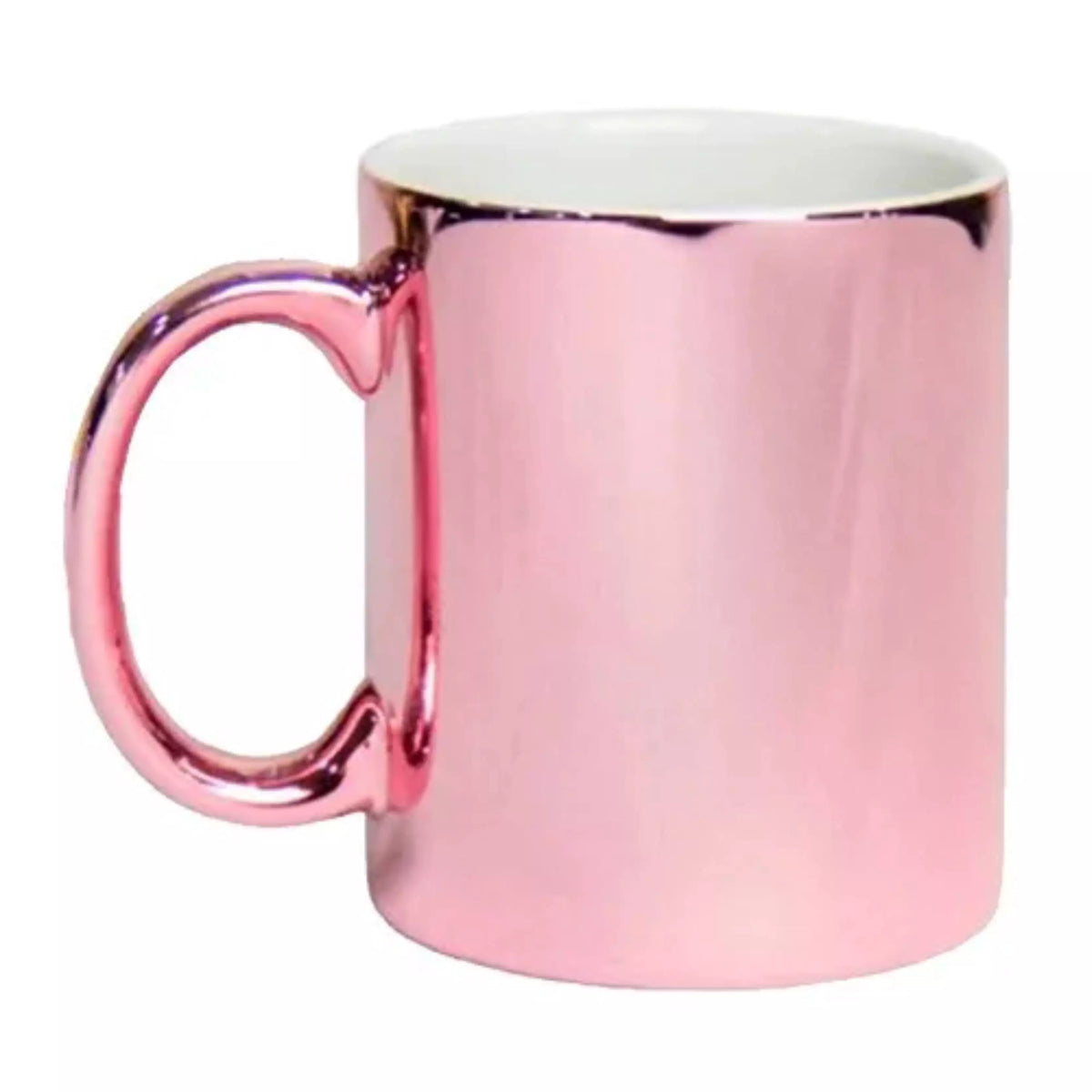 Caneca Cromada Rose 325ml com Alça Prata para Sublimação