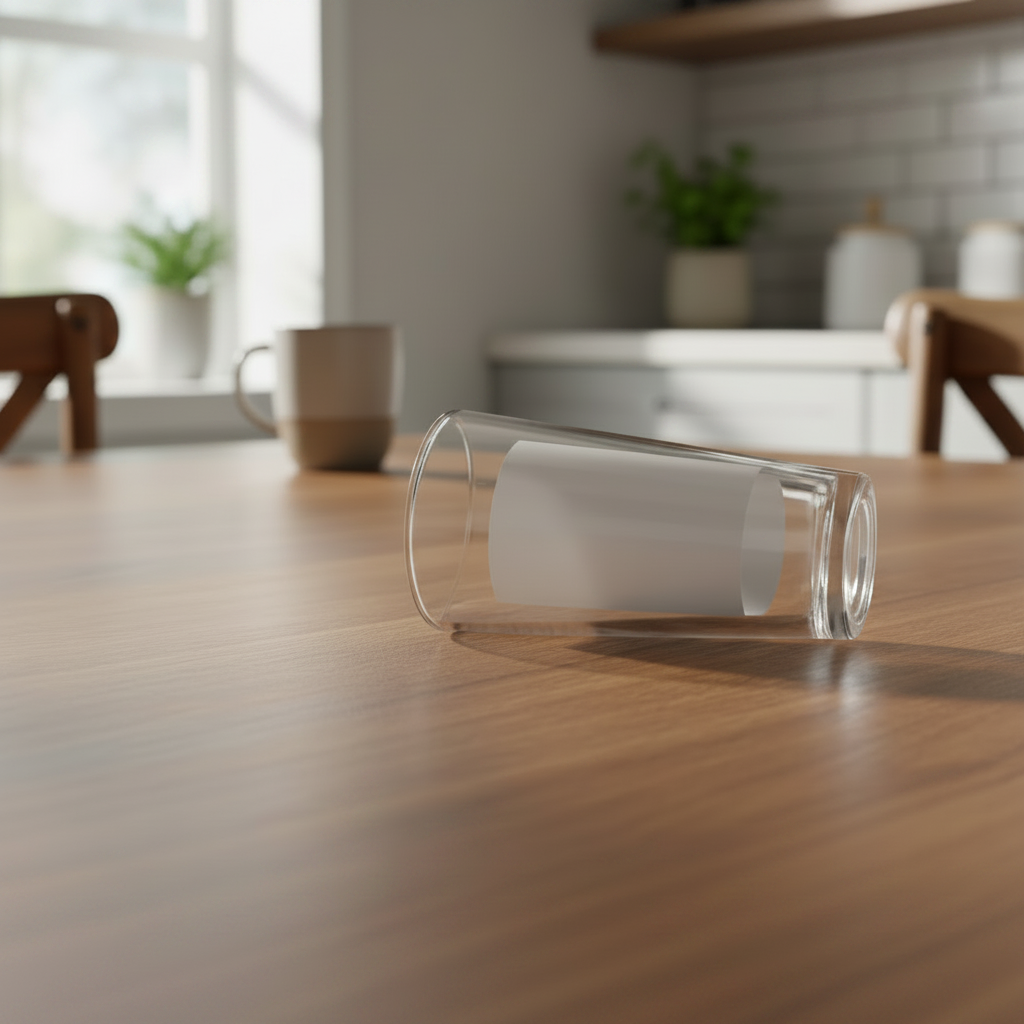 Copo de Vidro Cristal 450ml com Tarja Branca para Personalização e Uso Diário