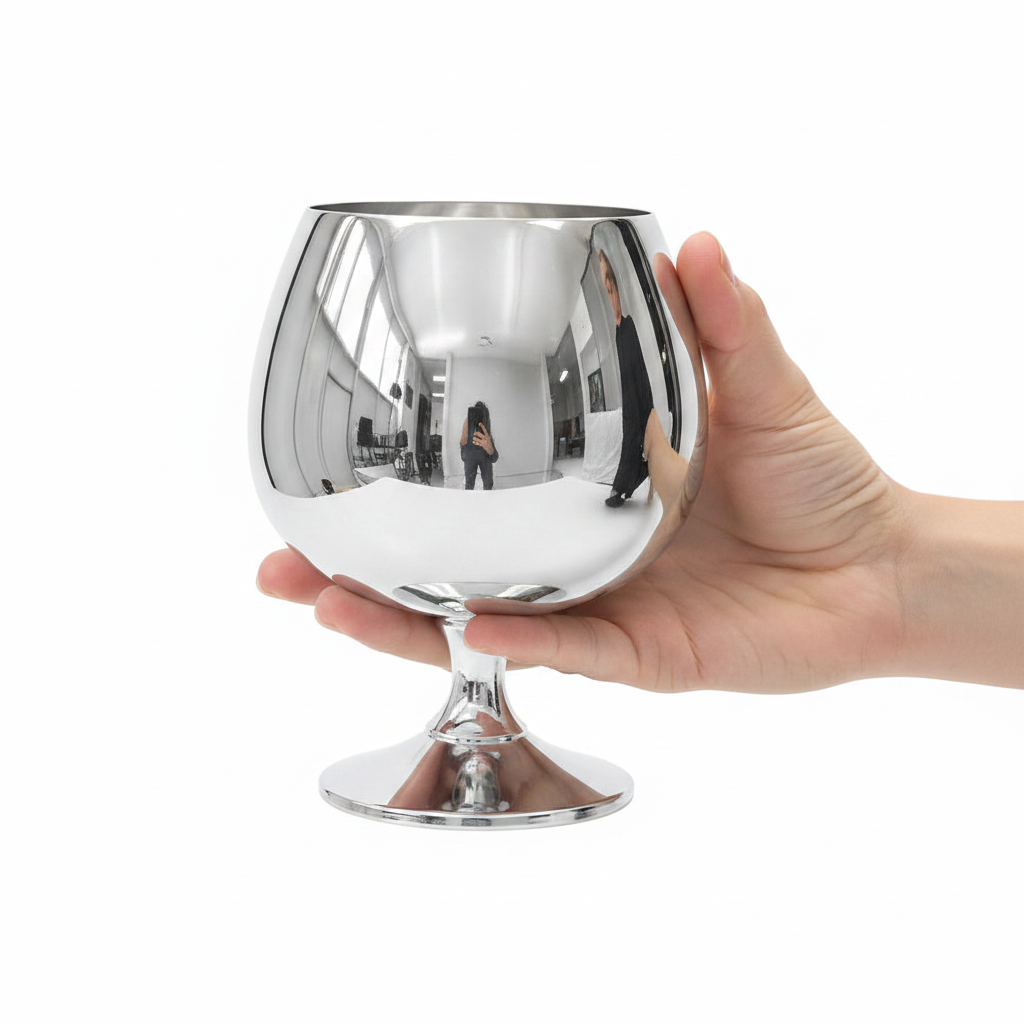 Taça de Conhaque Cromada Prata 635ml em Cristal para Sublimação