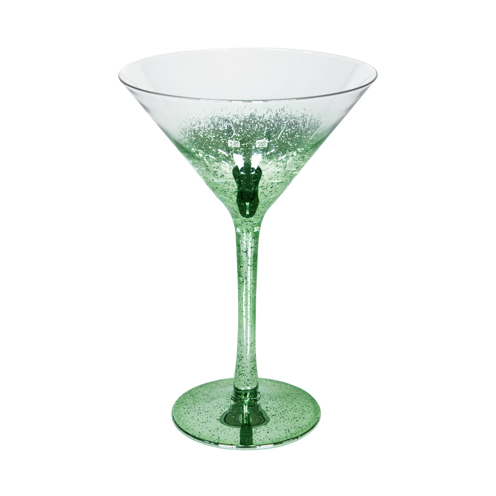 Taça de Cristal Verde 230ml com Purpurina para Sublimação Elegance