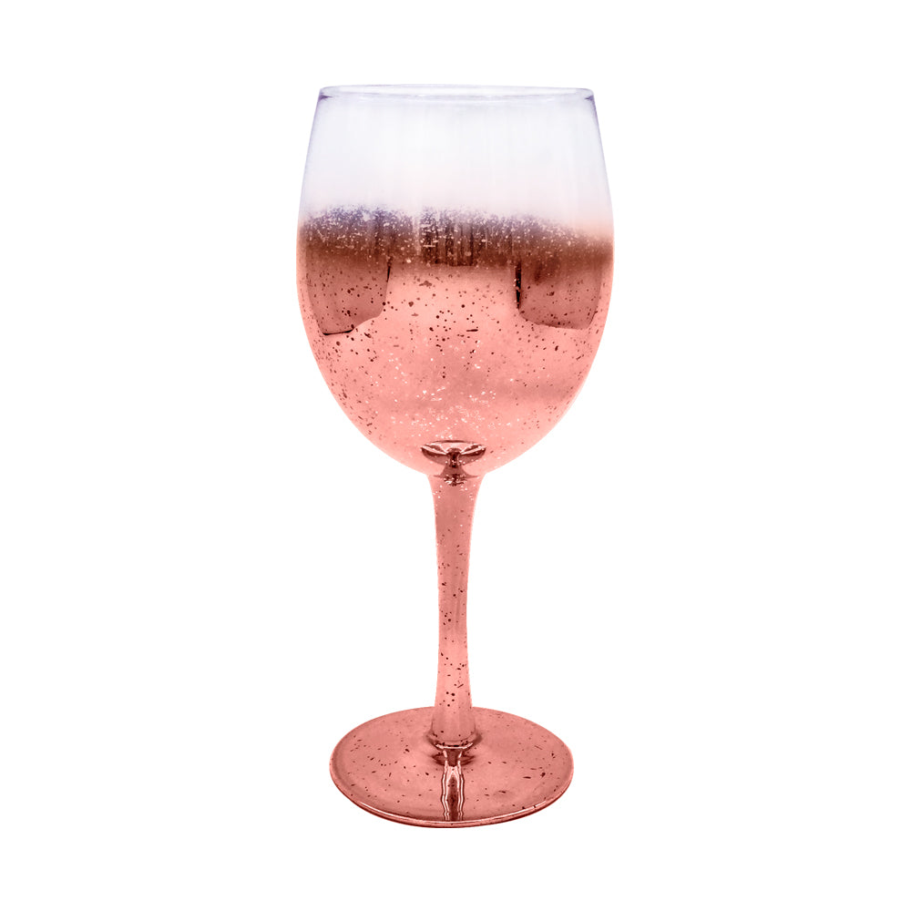 Taça de Vinho Cristal 315ml Purpurina Rose para Sublimação Elegance LiVE