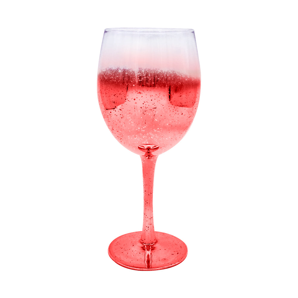 Taça de Vinho Cristal 315ml Purpurina Vermelha para Sublimação Elegance