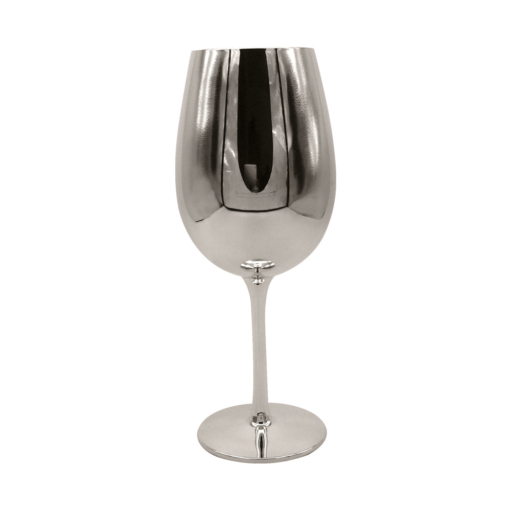 Taça de Vinho em Cristal Cromada Prata 580ml para Sublimação e Personalização