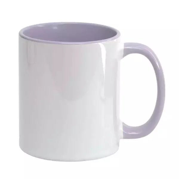 Caneca Cerâmica 325ml Branca com Interior Lilás para Sublimação - Smart Sub