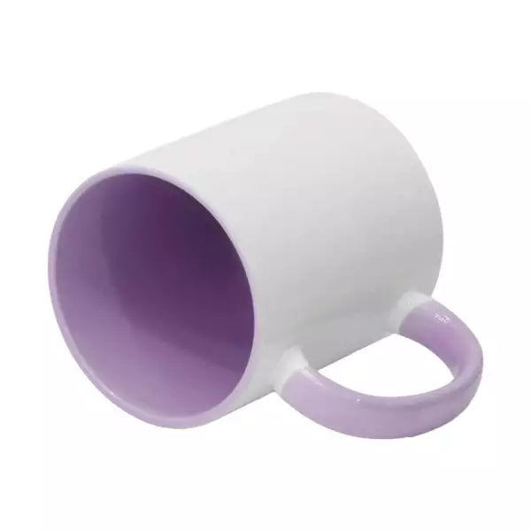 Caneca Cerâmica 325ml Branca com Interior Lilás para Sublimação - Smart Sub