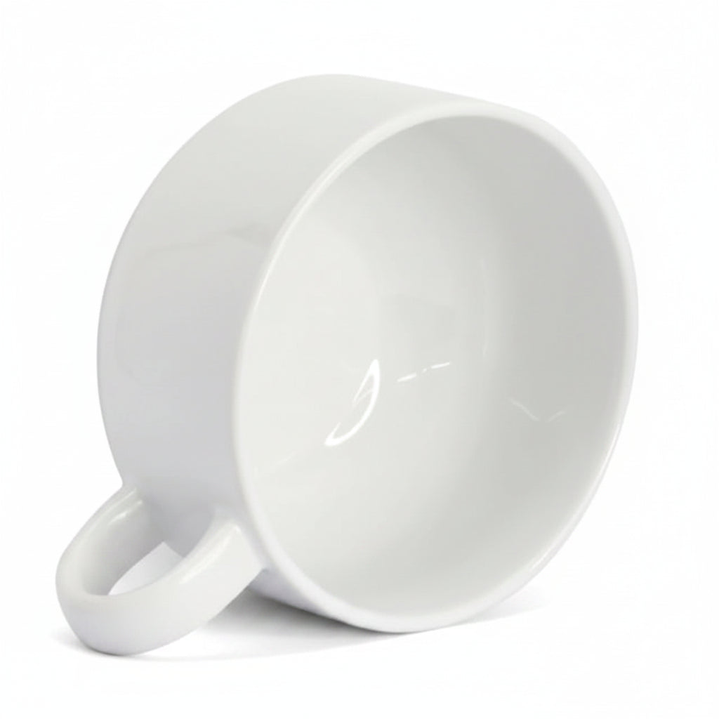 Bowl de Cerâmica Branco com Alça para Sublimação - Personalizável e Resistente
