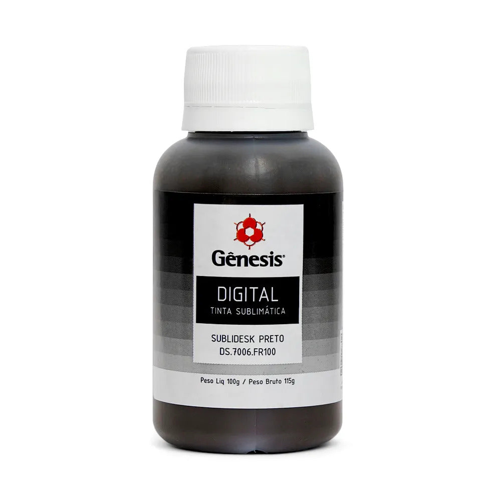 Tinta para Sublimação Gênesis Preta 100ml - Cores Vibrantes e Alta Durabilidade