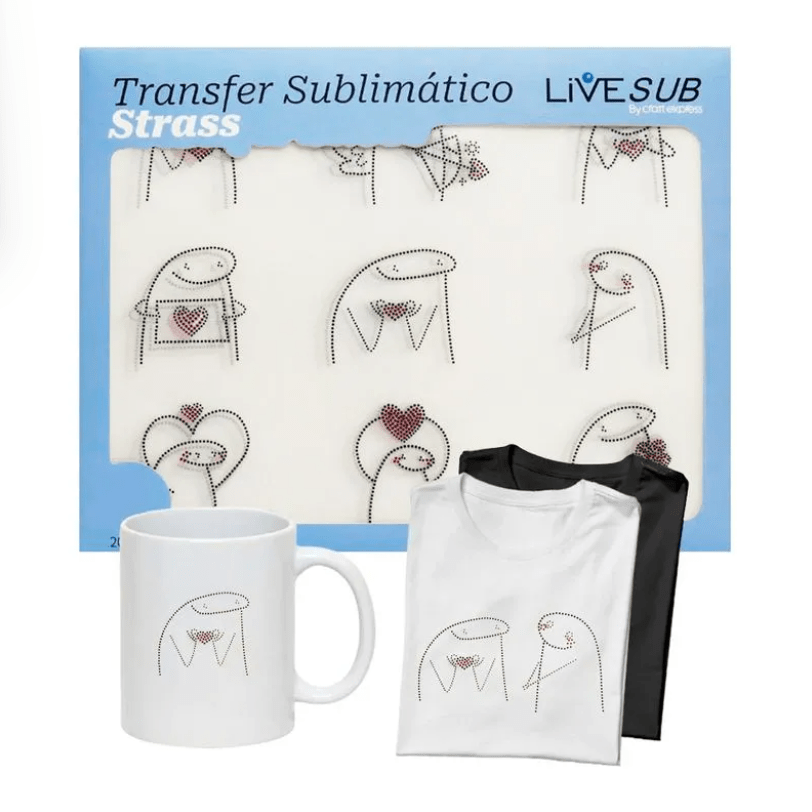 Transfer de Strass 20x26cm Coleção Flork para Personalização em Tecidos