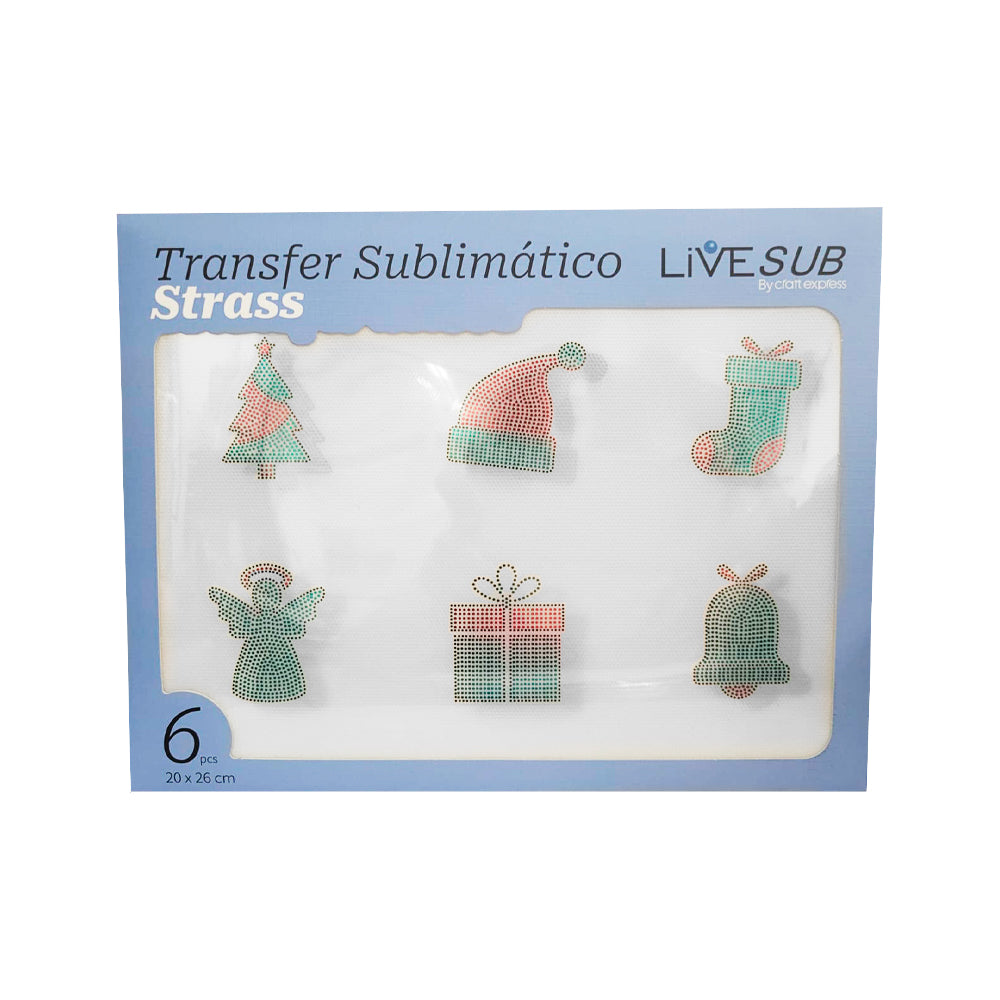Transfer de Strass Natal 20x26cm para Personalização com Brilho e Estilo