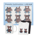 Transfer Strass Urso Médio 20x26cm com Acabamento Brilhante para Sublimação