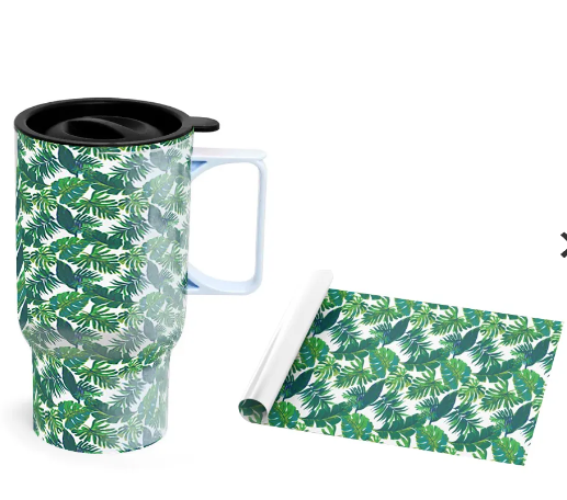 Transfer Sublimático Hydro Flor Verde Rolo 38x1220cm para Sublimação Têxtil