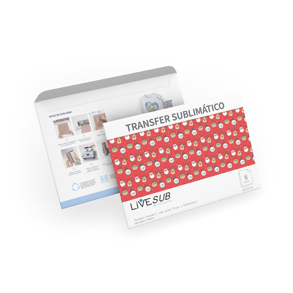 Transfer Sublimático Natal 30,5x30,5cm com Design Exclusivo para Sublimação
