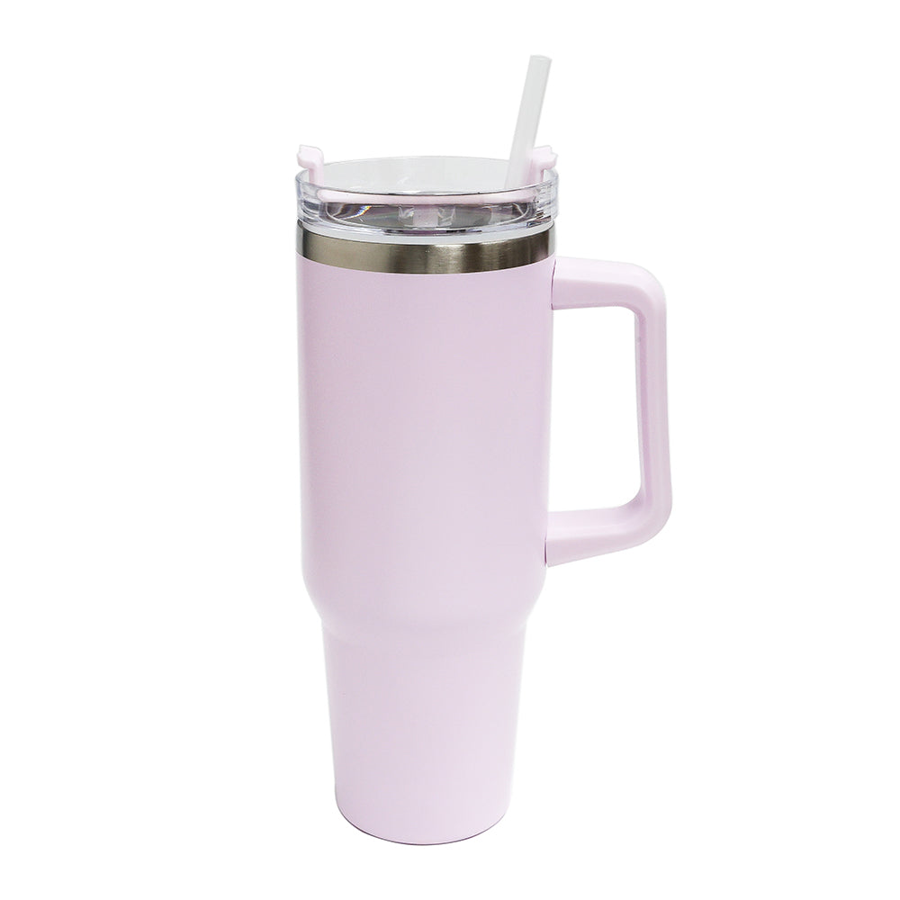 Copo Térmico Titan 1200ml Rosa Bebê Fosco com Canudo para Sublimação