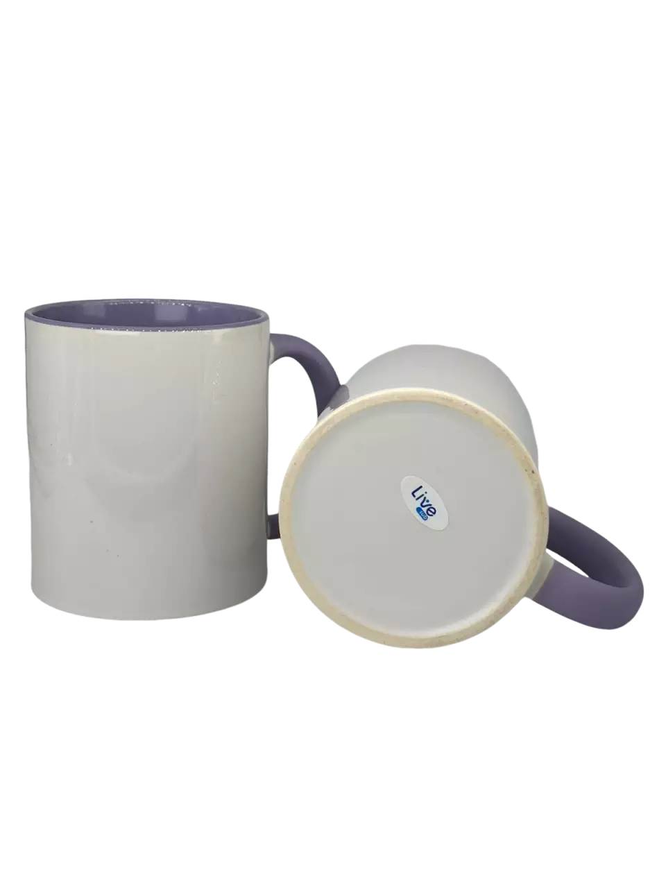 Caneca de Cerâmica 325ml Branca com Interior Lilás para Sublimação