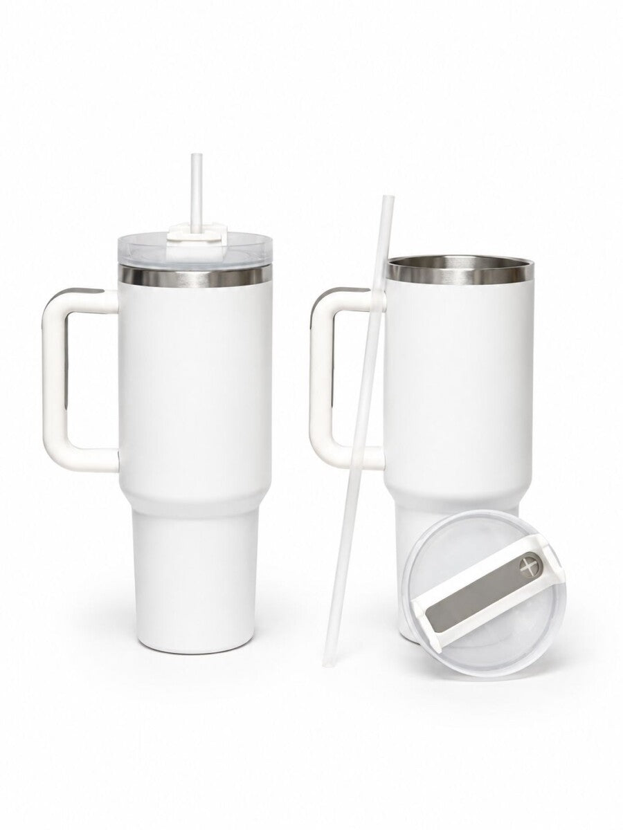 TITAN White 1200ml Stainless Steel Thermal Tumbler with Straw for Sublimation