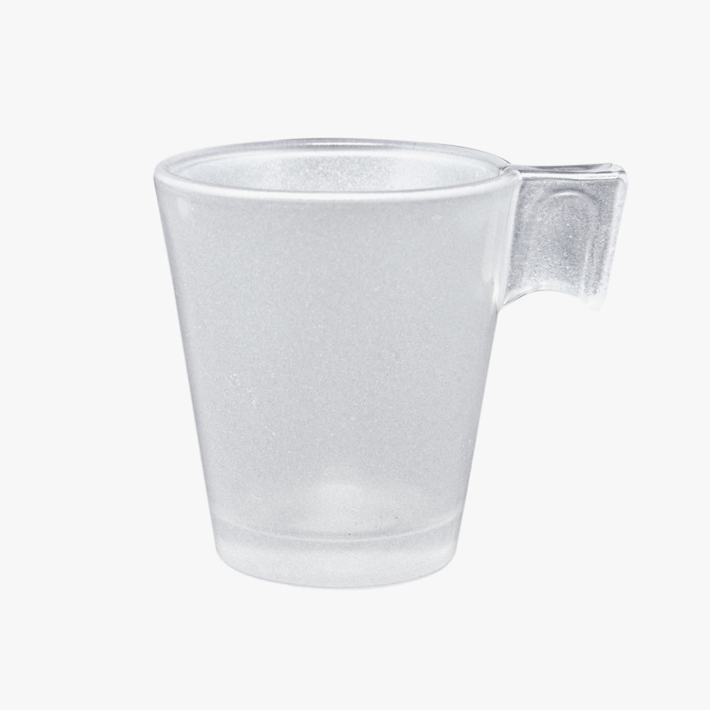 Xícara de Vidro Branco Perolado 80ml para Sublimação - LiVE